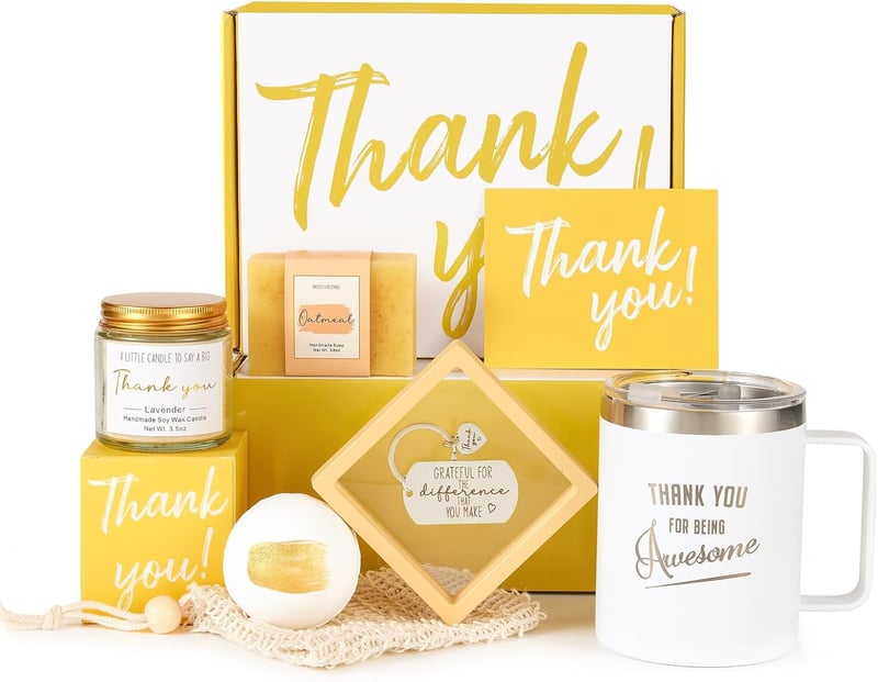Employee Appreciation Gift Basket with Thank You Card & Tumbler