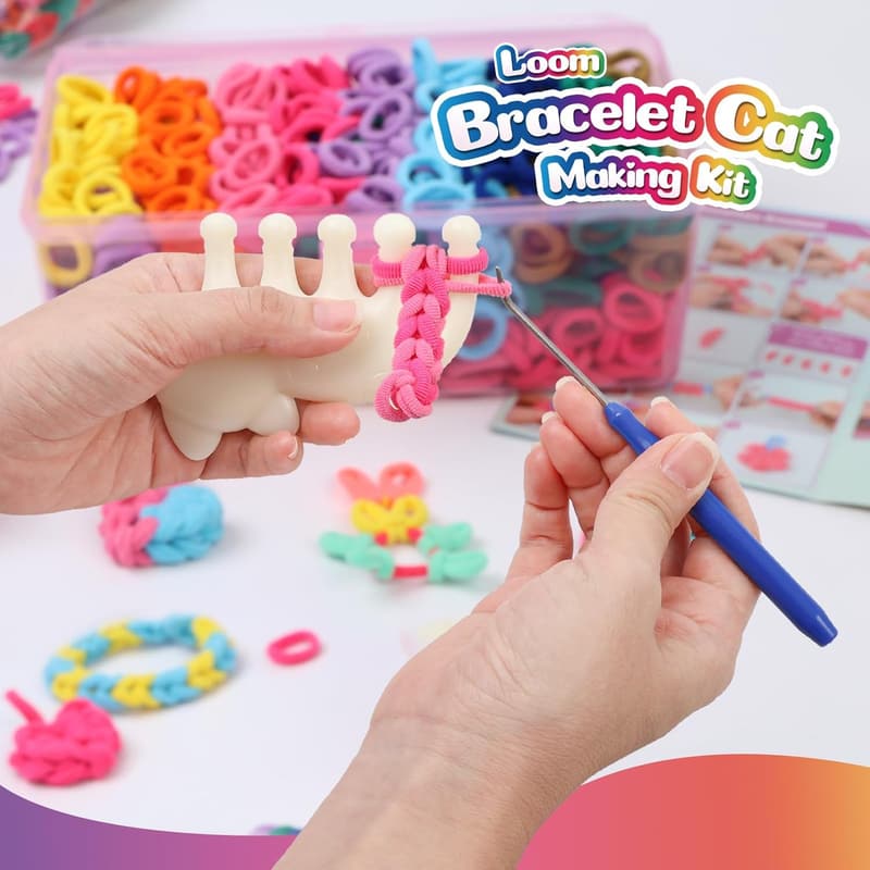 Elastic Cloth Band Bracelet Making Kit for Kids - 1000+ Loops