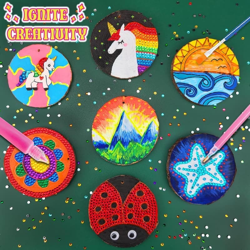 Kids Glow-in-the-Dark Wooden Painting Kit for Ages 5-12