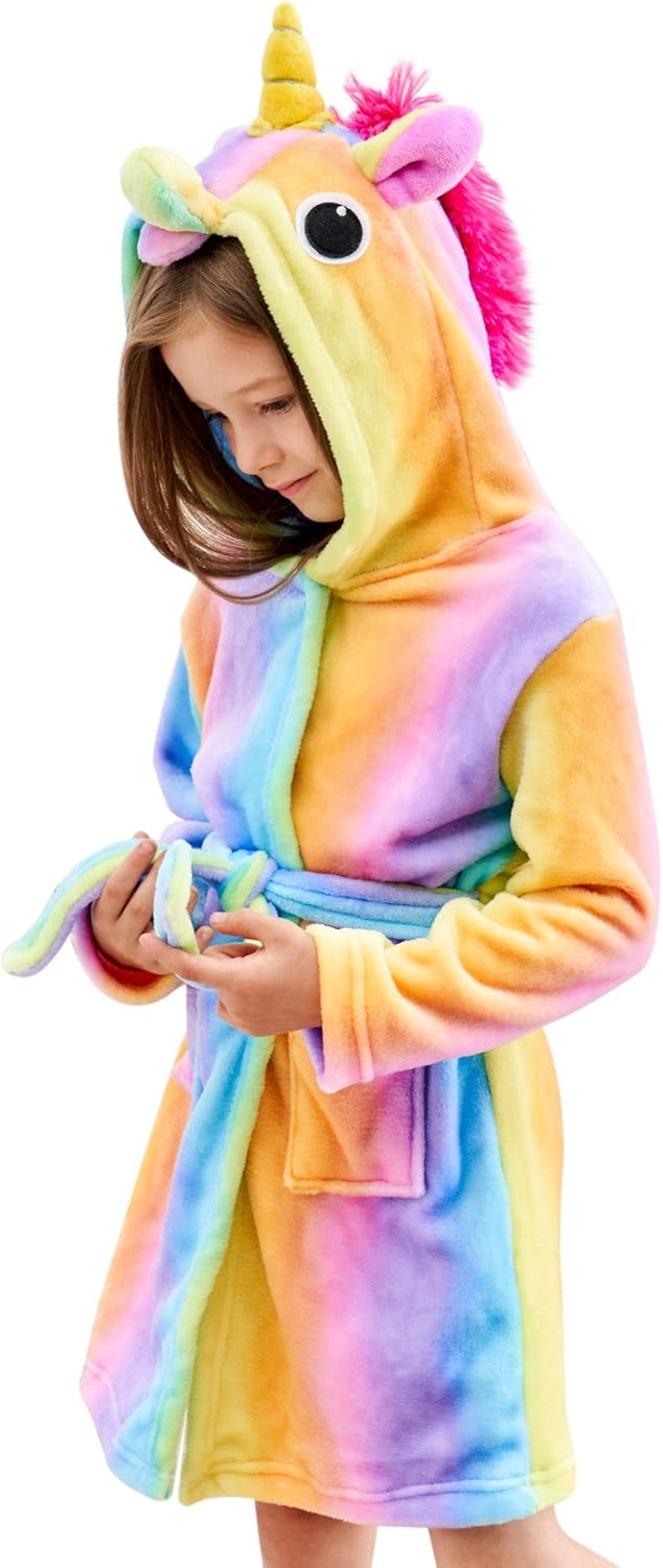 Unicorn Hooded Bathrobe Sleepwear for Girls