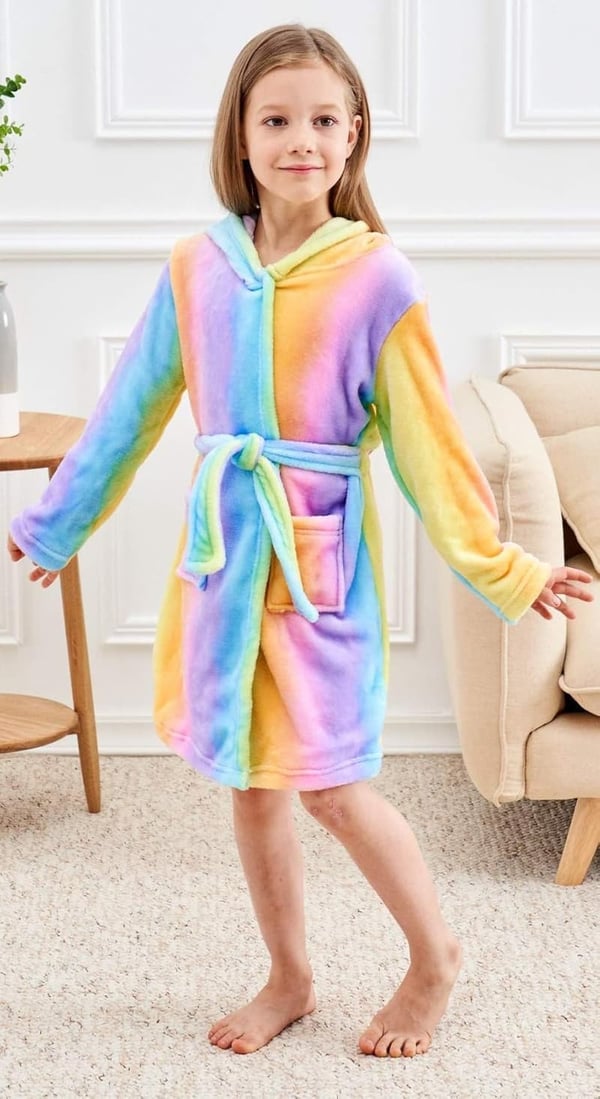 Unicorn Hooded Bathrobe Sleepwear for Girls