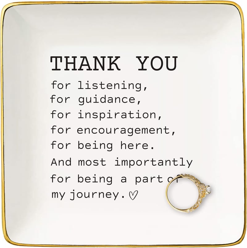 Thank You Gift for Women - Ceramic Jewelry Tray Dish