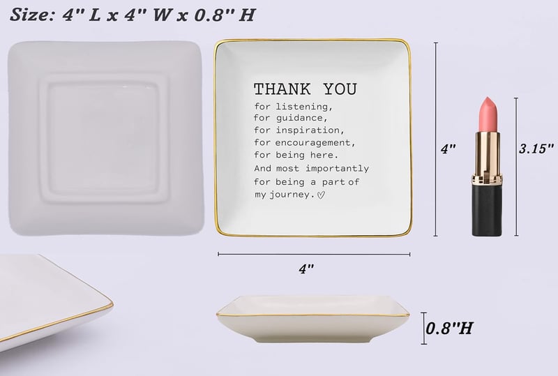Thank You Gift for Women - Ceramic Jewelry Tray Dish