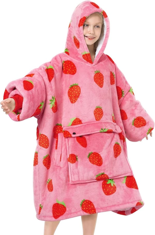 Birthday Hoodie Blanket for Girls - Oversized Wearable Blanket