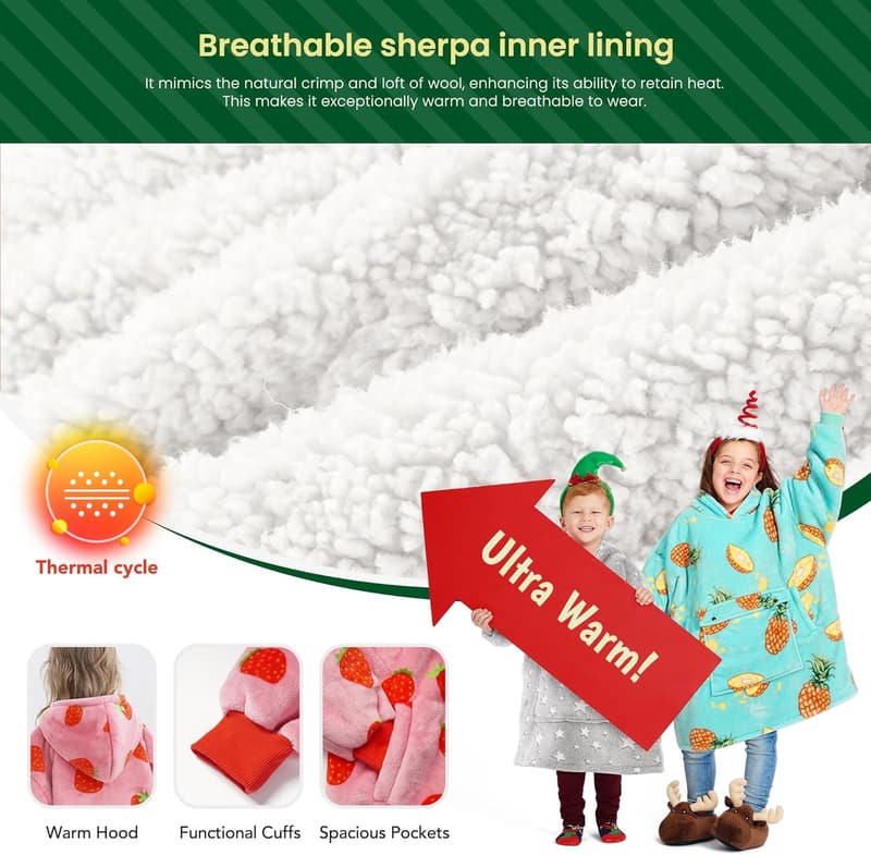 Birthday Hoodie Blanket for Girls - Oversized Wearable Blanket