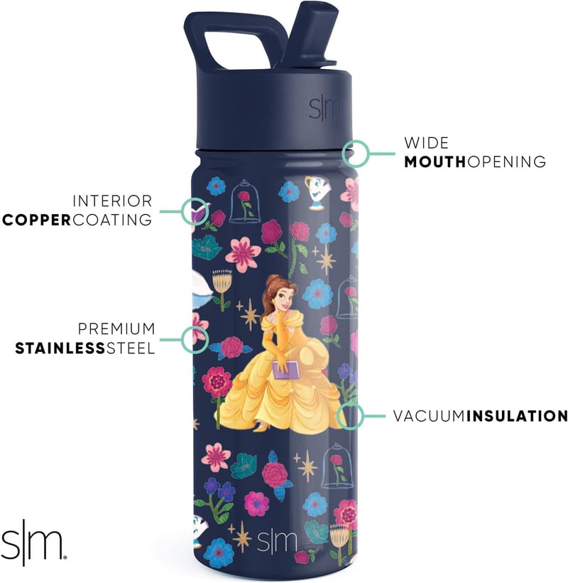 Disney Princess Belle Insulated Water Bottle for Kids - 18oz