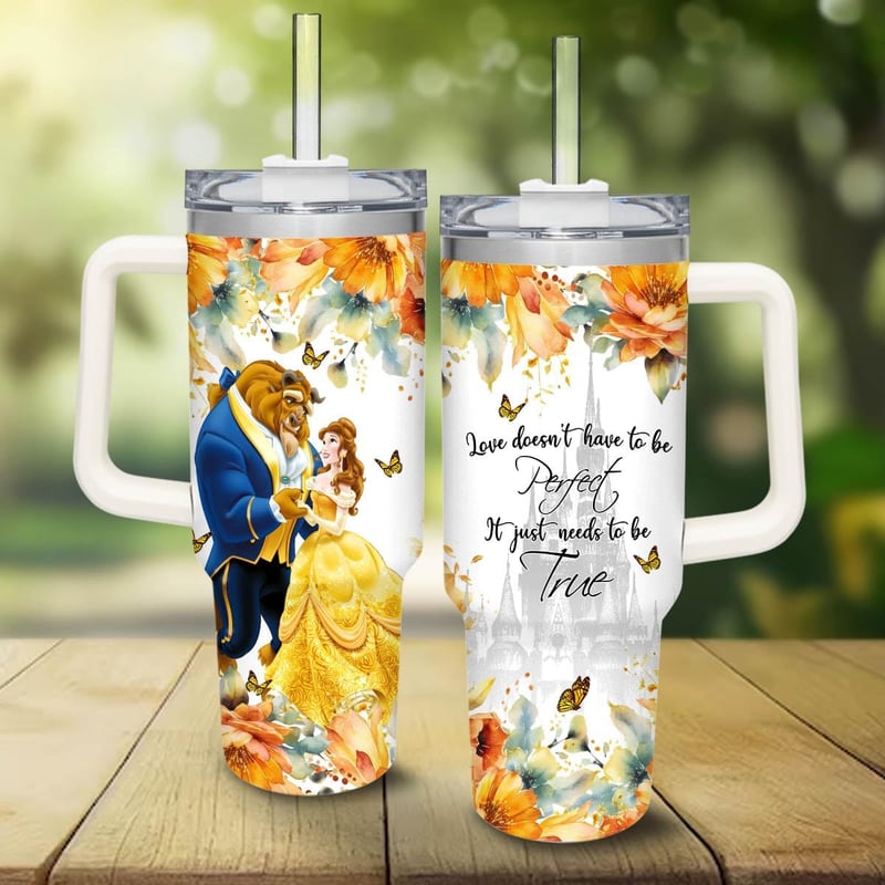 Princess Beauty and the Beast Tumbler - 40 oz Stainless Steel