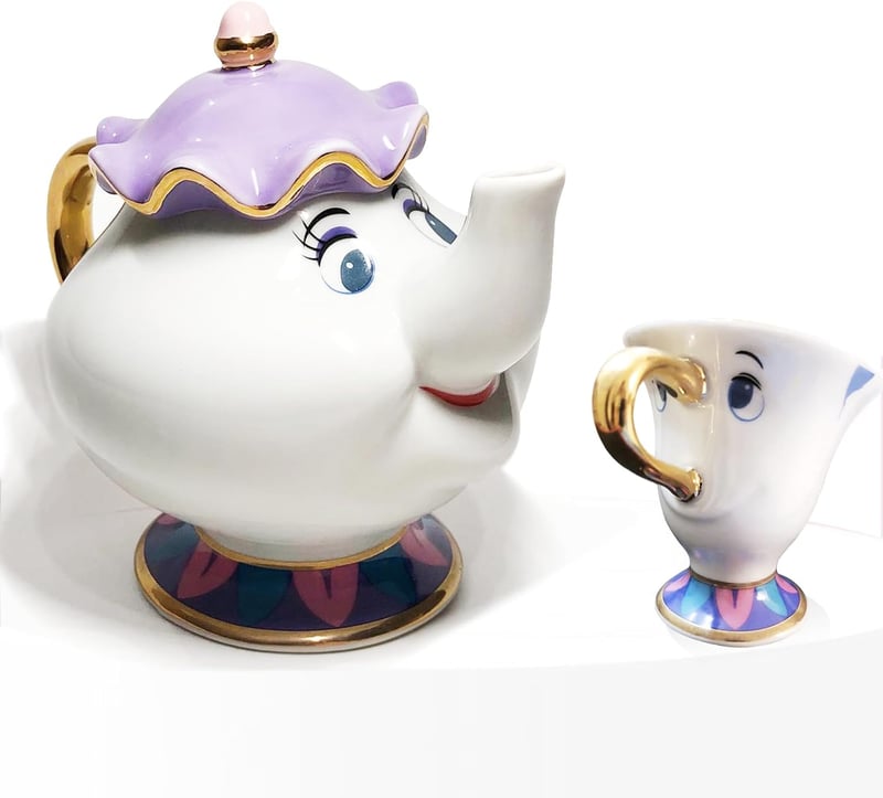 Beauty and the Beast Tea Set - Mrs. Potts Teapot & Chip Cup