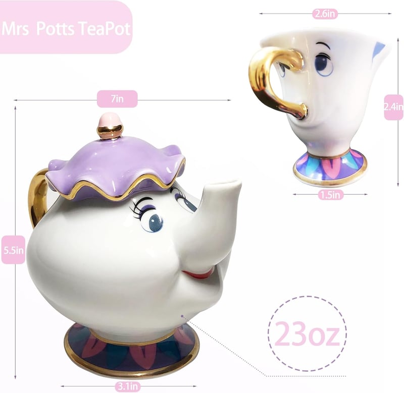 Beauty and the Beast Tea Set - Mrs. Potts Teapot & Chip Cup