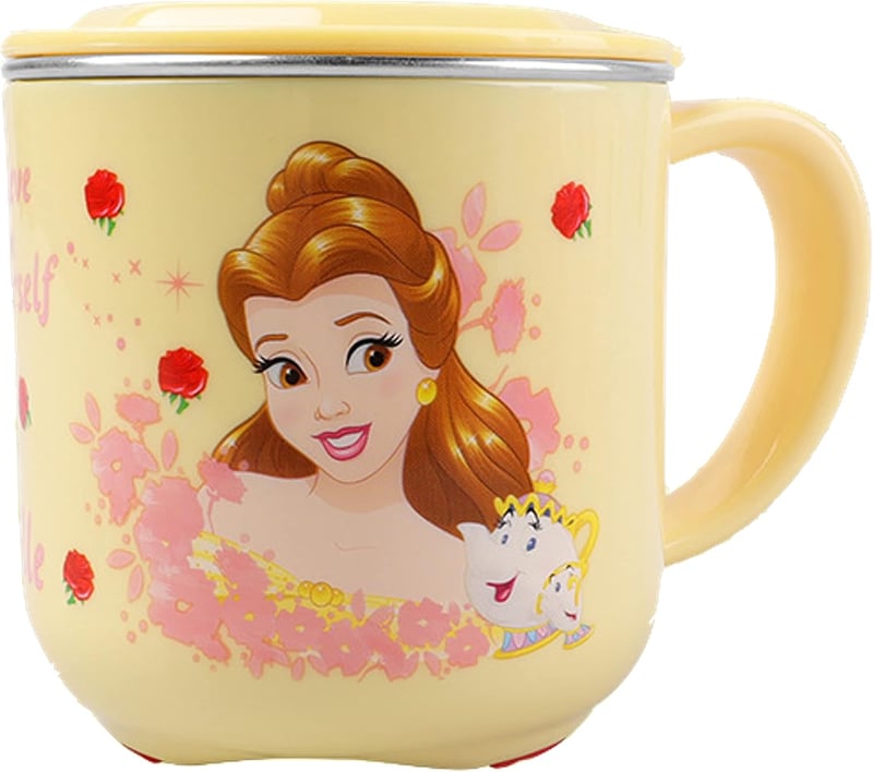 Princess Belle Beauty & the Beast Stainless Steel Cup with Lid, 250ml