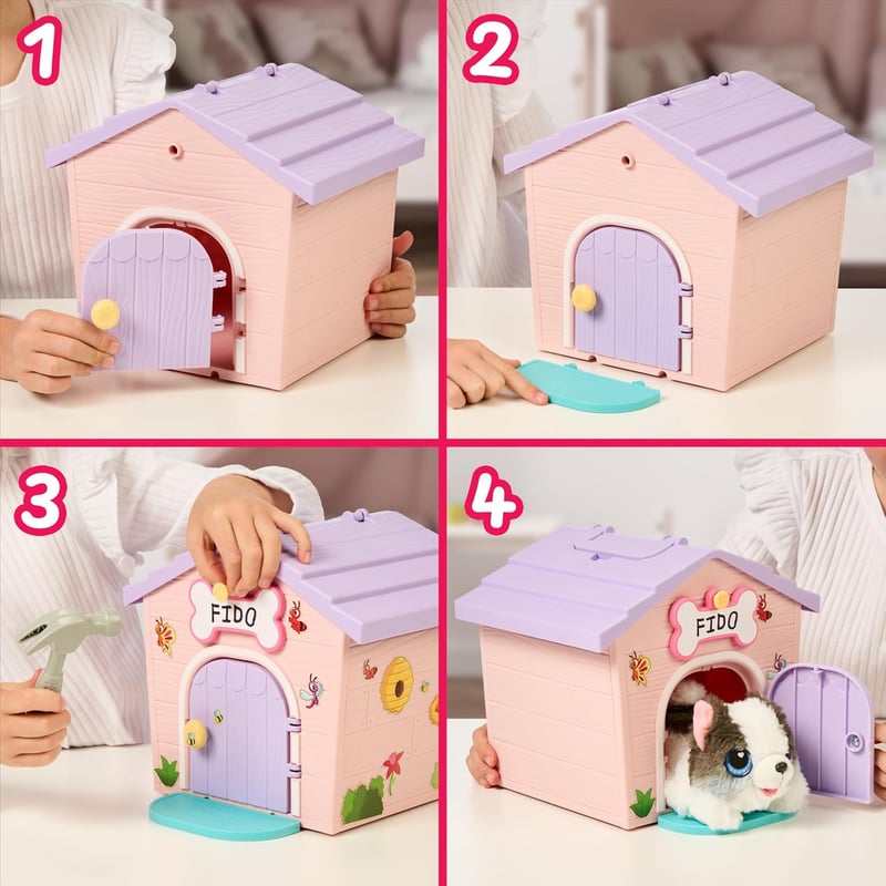 Puppy's Home Playset – Plush Toy & DIY Kennel Setup