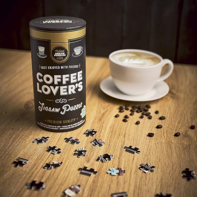 Coffee Lover’s 500-Piece Jigsaw Puzzle with Storage Tube