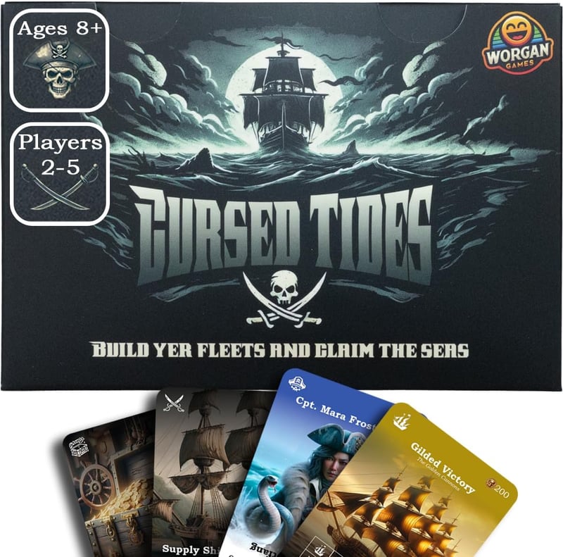 Cursed Tides Strategy Card Game for Ages 8+ | 2-5 Players