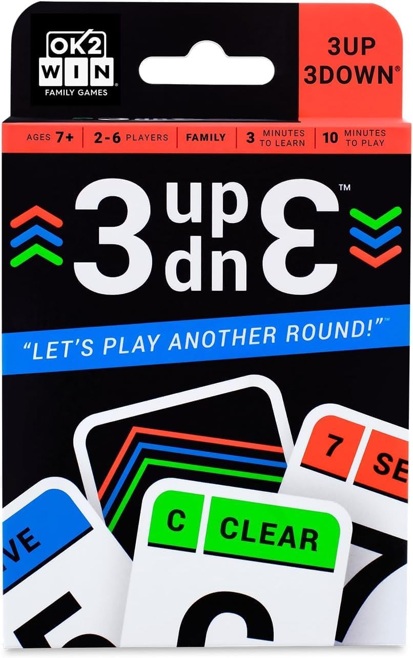 Fast-Paced Family Card Game for Ages 7+ - Ok2Win 3UP 3DOWN