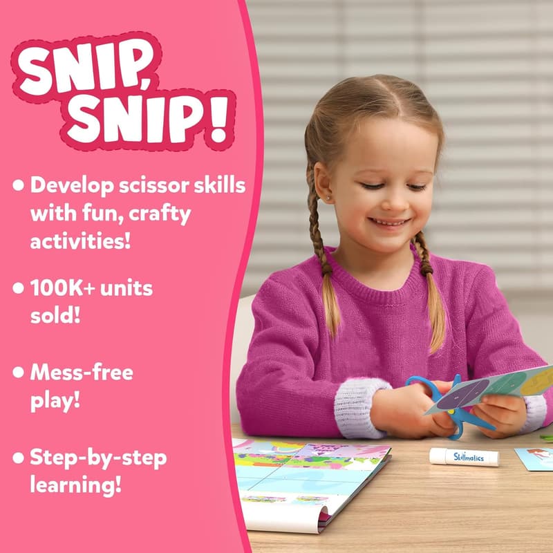 Kids' Art & Craft Scissor Skills Activity Book with Unicorns