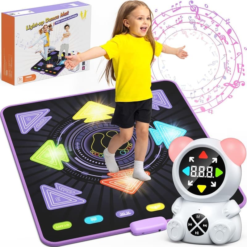Kids' Light-Up Dance Mat with Bluetooth – Christmas Gift Idea