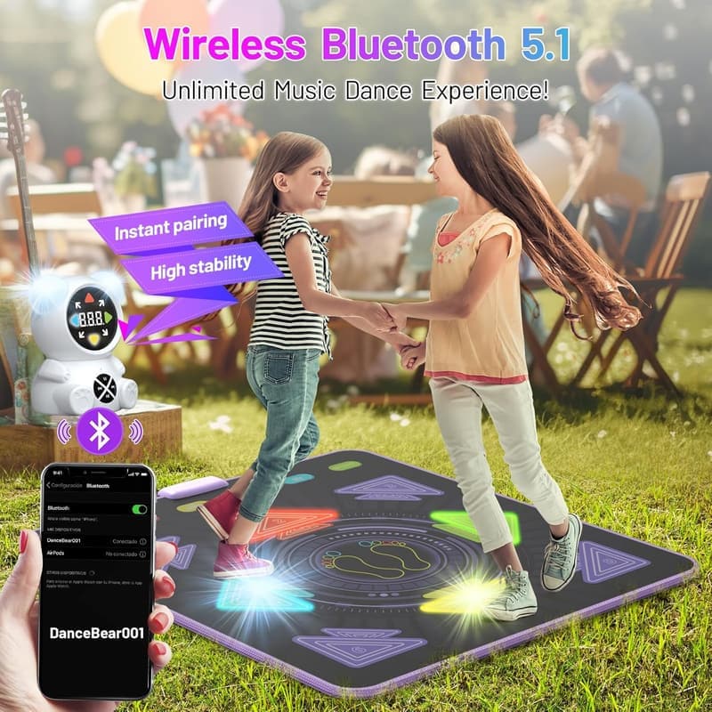 Kids' Light-Up Dance Mat with Bluetooth – Christmas Gift Idea