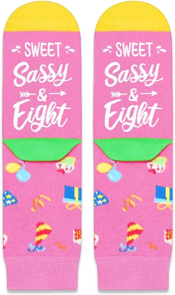 8th Birthday Gift Box - Cute Socks for Girls Age 8