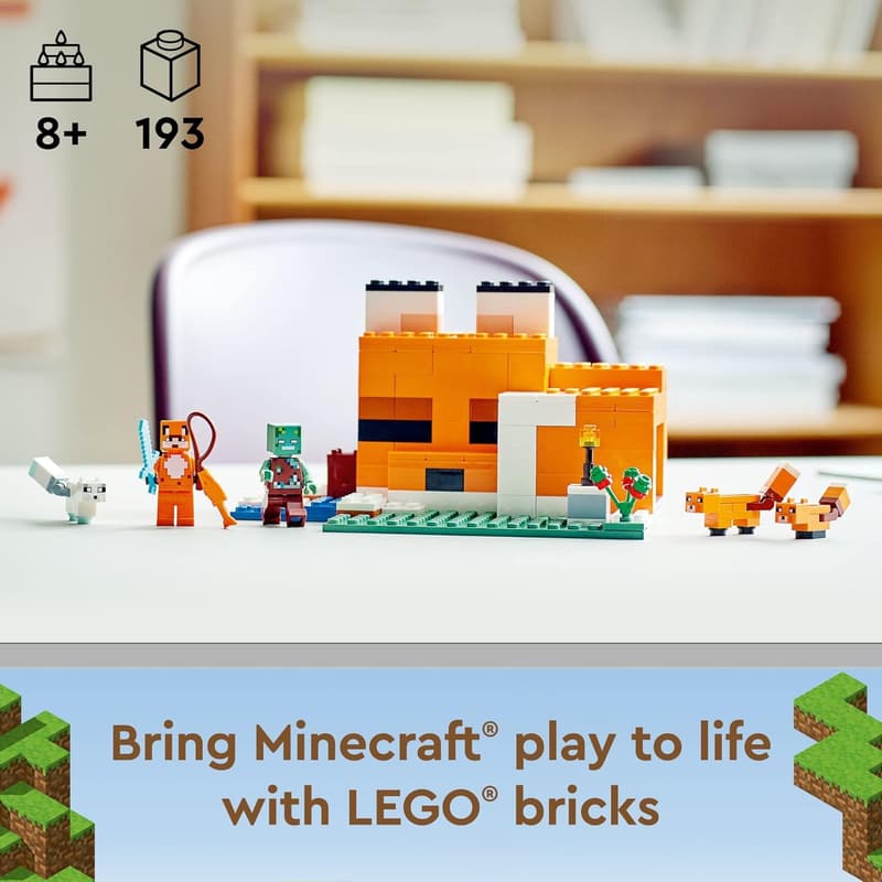 LEGO Minecraft Fox Lodge House 21178 Building Set for Kids