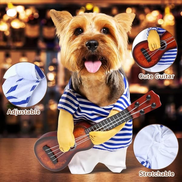 Halloween Knight Dog Costume with Doll and Hat for Pets