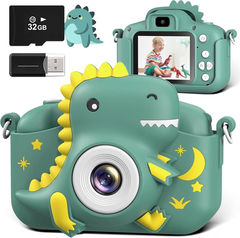Kids Digital Camera for Boys and Girls Age 3-9 with 32GB Card