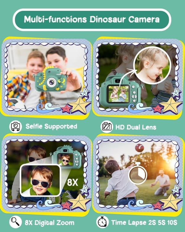 Kids Digital Camera for Boys and Girls Age 3-9 with 32GB Card