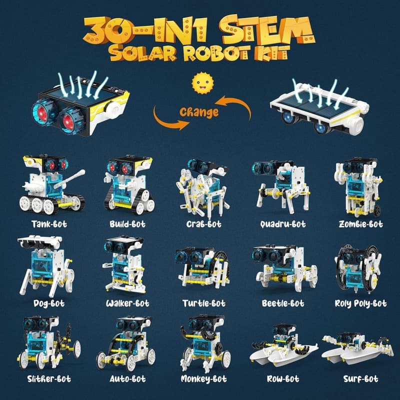 STEM Solar Robot Kit – 243-Piece Educational Building Set for Kids