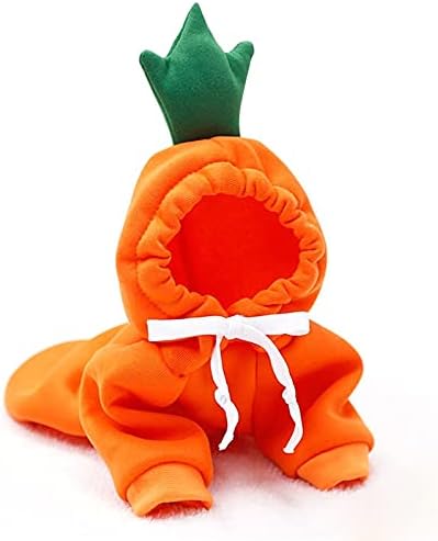Cute Orange Fleece Dog Hoodie for Winter - Size L