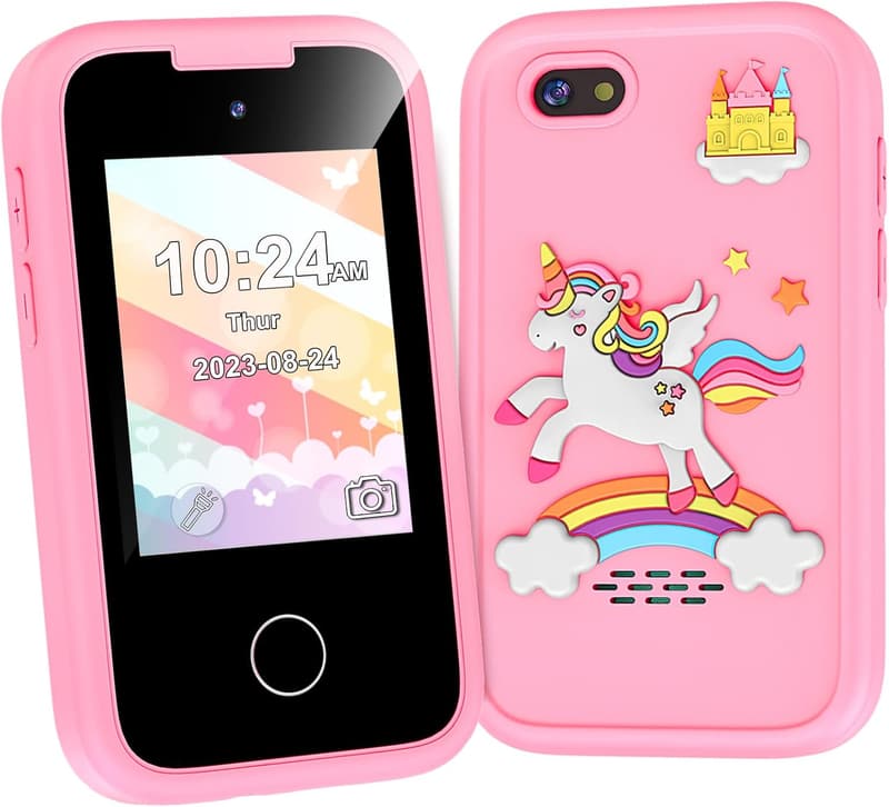 Educational Smart Phone Toy for Kids Age 3-8 - Pink