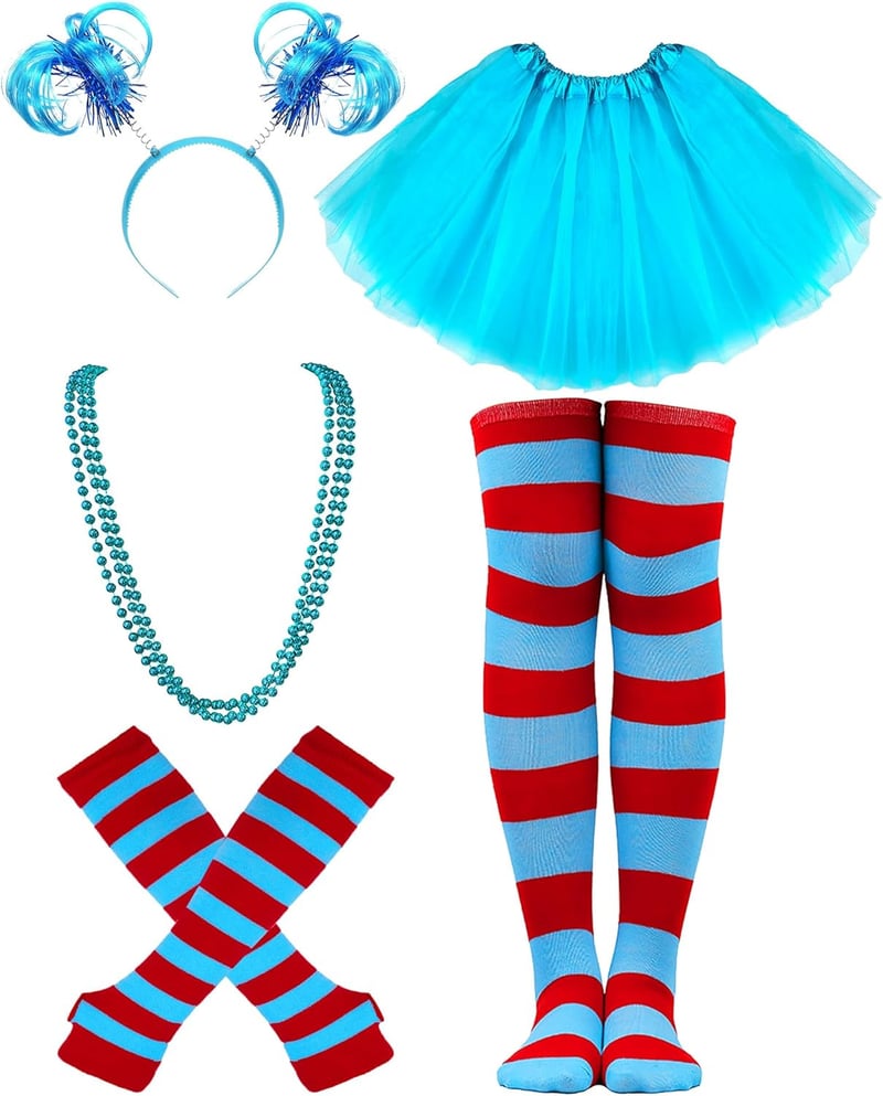 Halloween Tutu Skirt Set with Striped Knee Socks and Headband