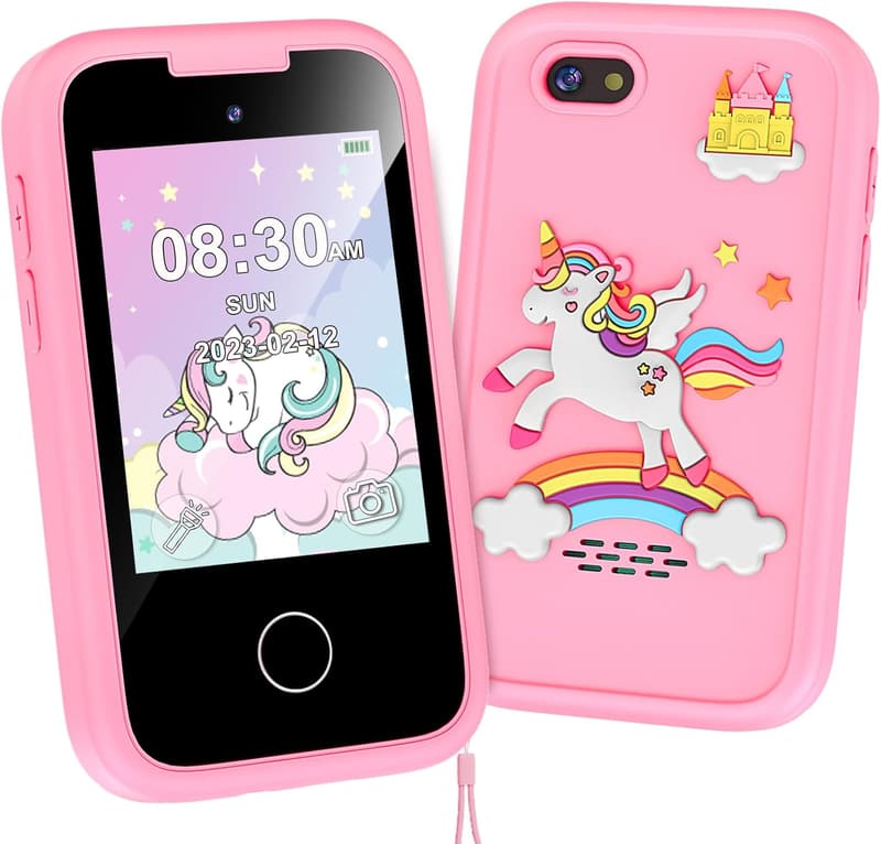 Kids Touchscreen Phone Toy for Girls, Pink, Age 3-9