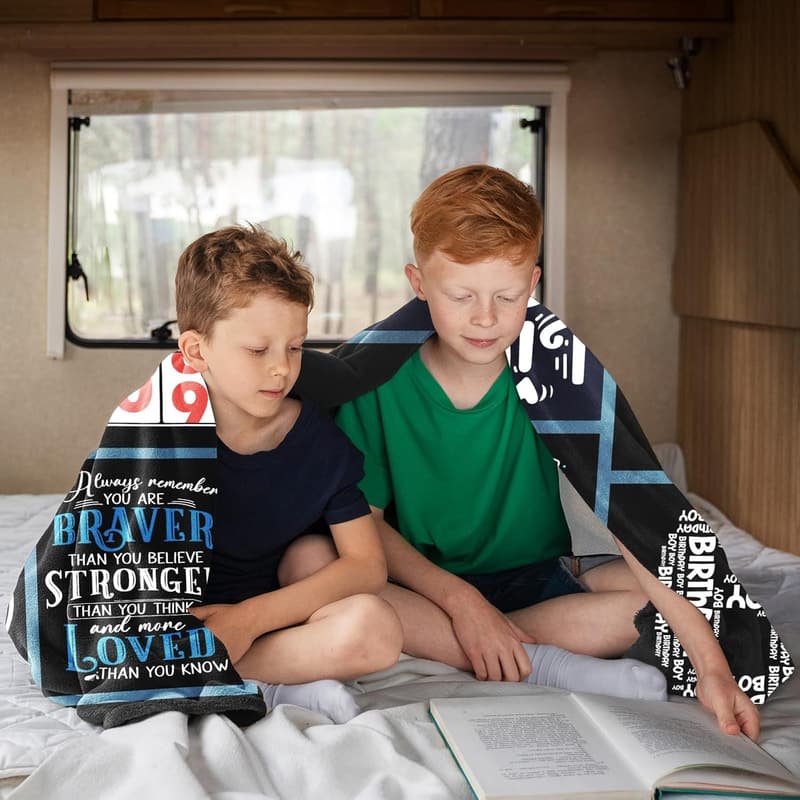 9th Birthday Personalized Throw Blanket for Boys, 50