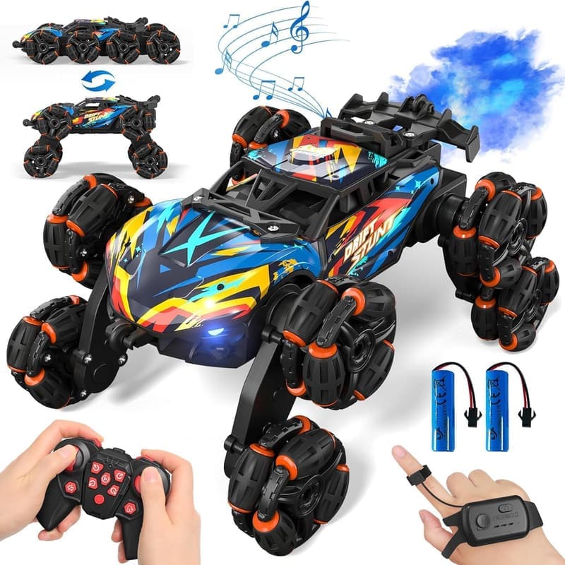 Remote Control Stunt Car with LED Light & Music for Kids