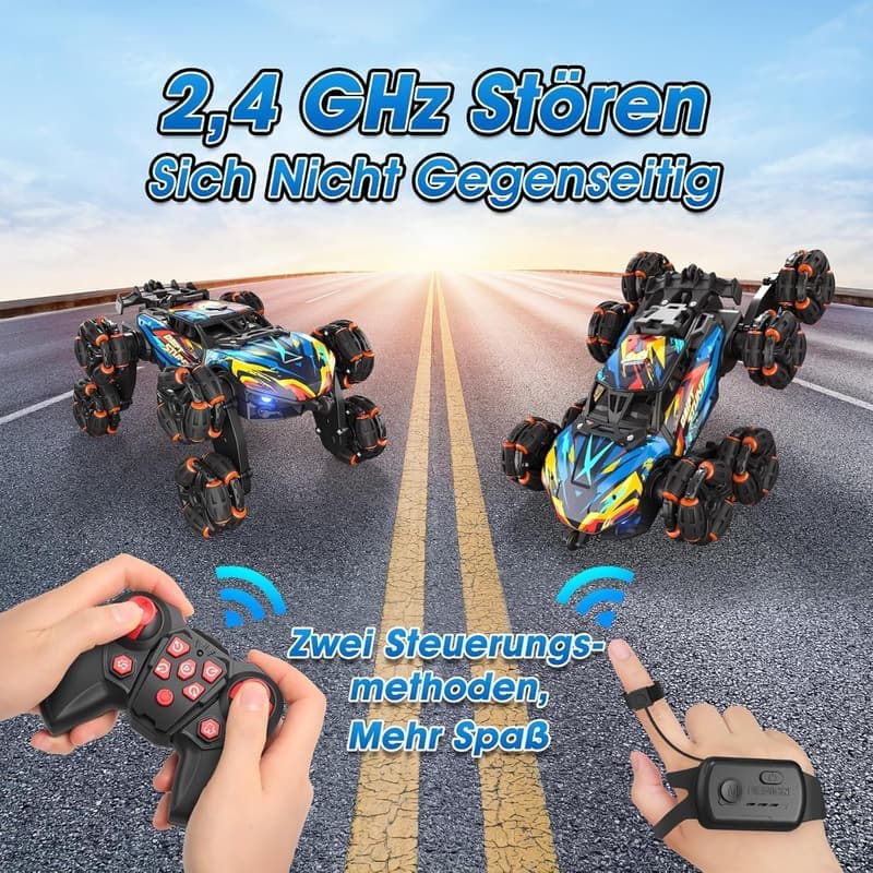 Remote Control Stunt Car with LED Light & Music for Kids