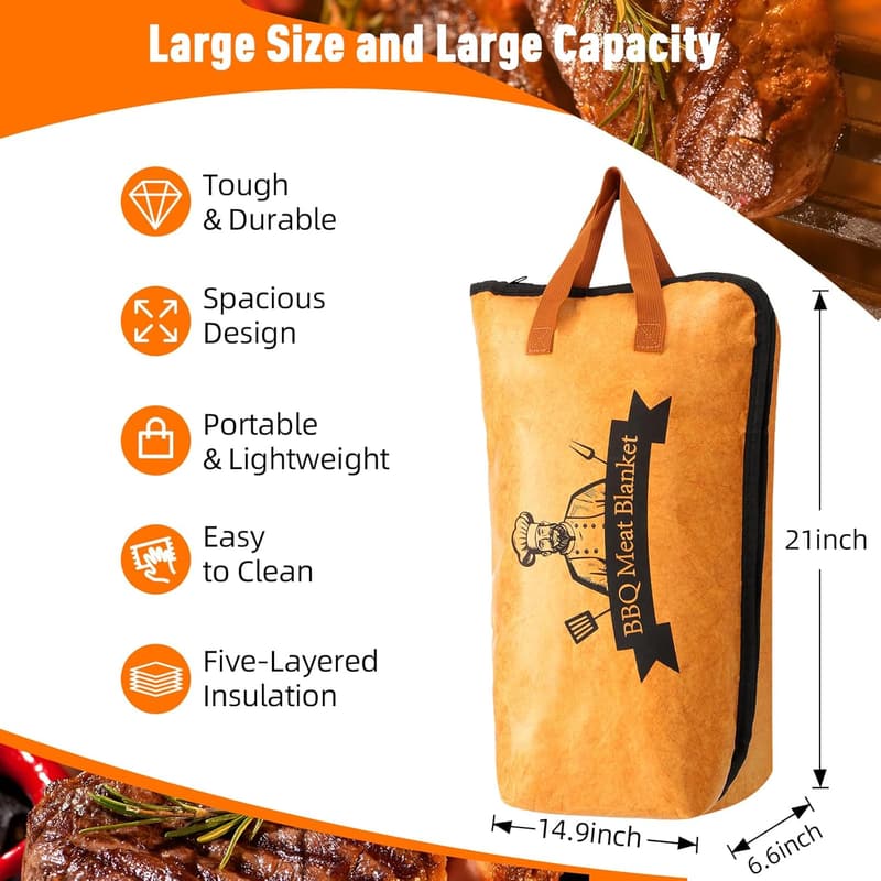 Insulated BBQ Blanket for Resting Meat - Grilling Accessory