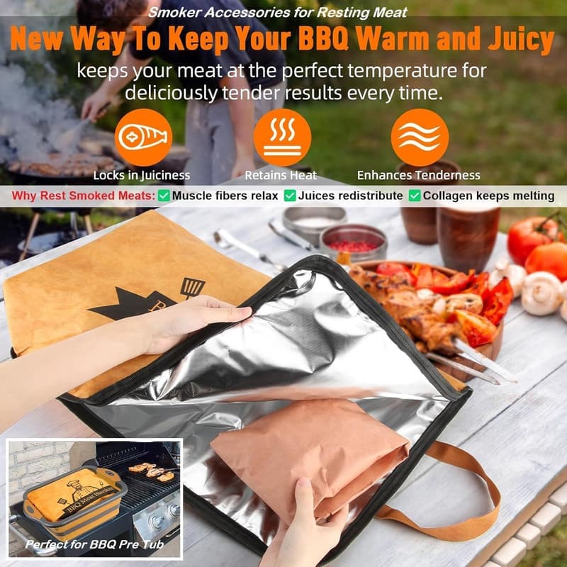 Insulated BBQ Blanket for Resting Meat - Grilling Accessory