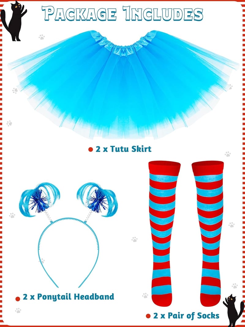 Girls' Tutu Cosplay Set with Headband and Socks for Parties
