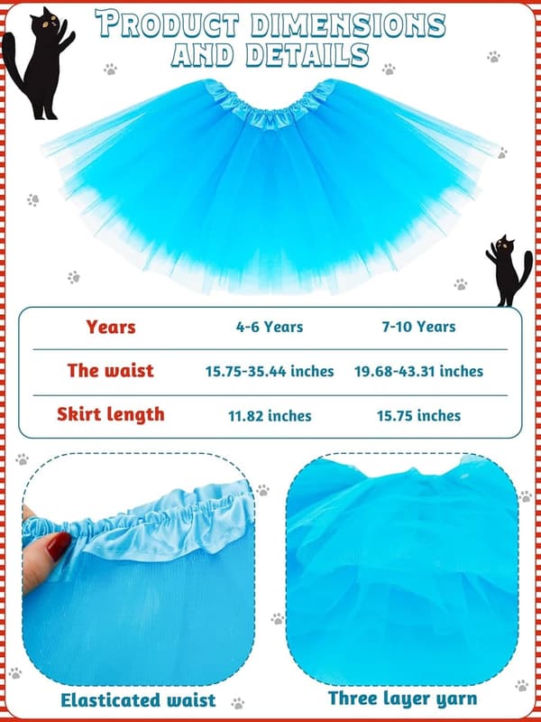 Girls' Tutu Cosplay Set with Headband and Socks for Parties