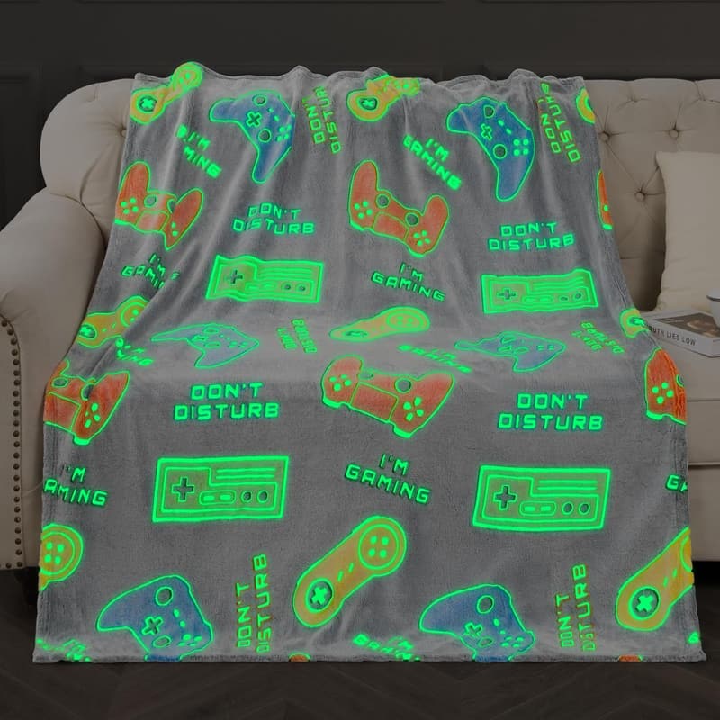 Glow-in-the-Dark Game Controller Blanket for Boys, 50
