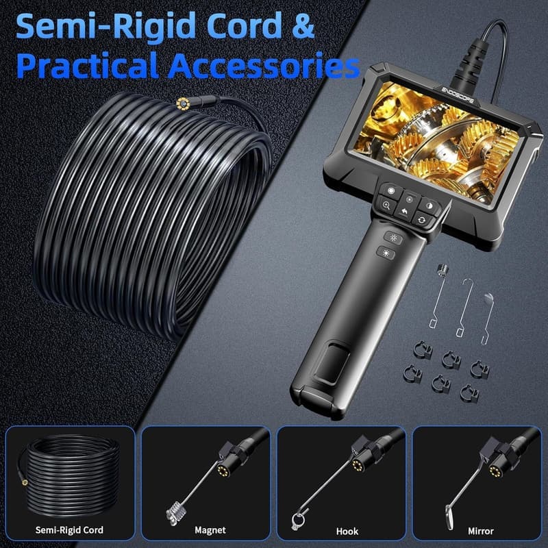 Waterproof Endoscope Camera with 1080P HD, 8 LED Lights