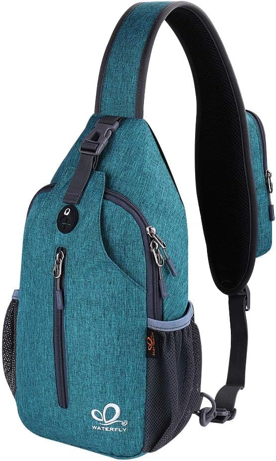 WATERFLY Crossbody Sling Backpack for Travel and Hiking