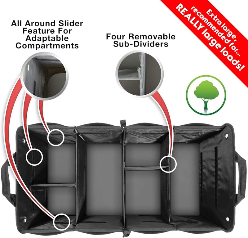 Premium XL Trunk Organizer for SUVs and Trucks - Lightweight & Expandable