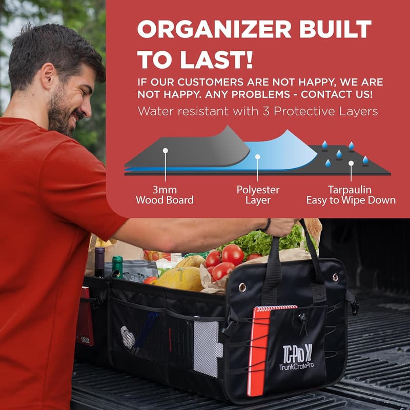 Premium XL Trunk Organizer for SUVs and Trucks - Lightweight & Expandable
