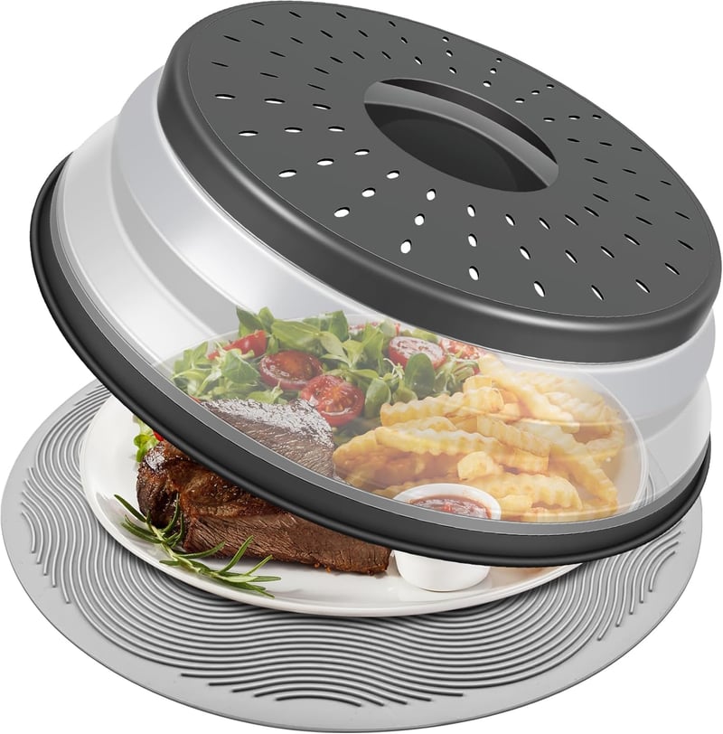 Collapsible Silicone Food Cover & Mat - 10 Inch Splatter Guard