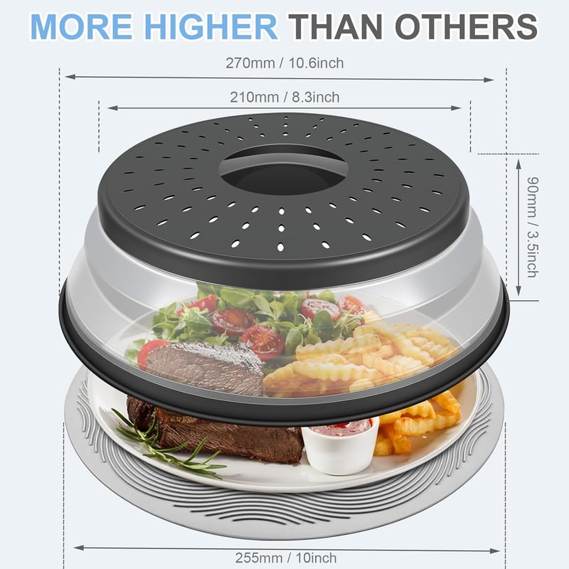 Collapsible Silicone Food Cover & Mat - 10 Inch Splatter Guard