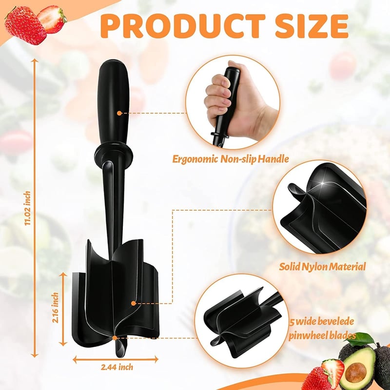Multifunctional Heat Resistant Meat Chopper for Non-Stick Cookware