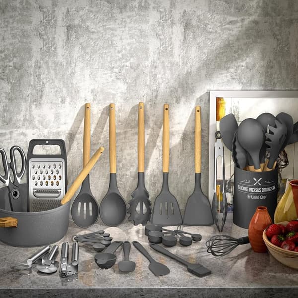 34-Piece Heat-Resistant Silicone Kitchen Utensil Set