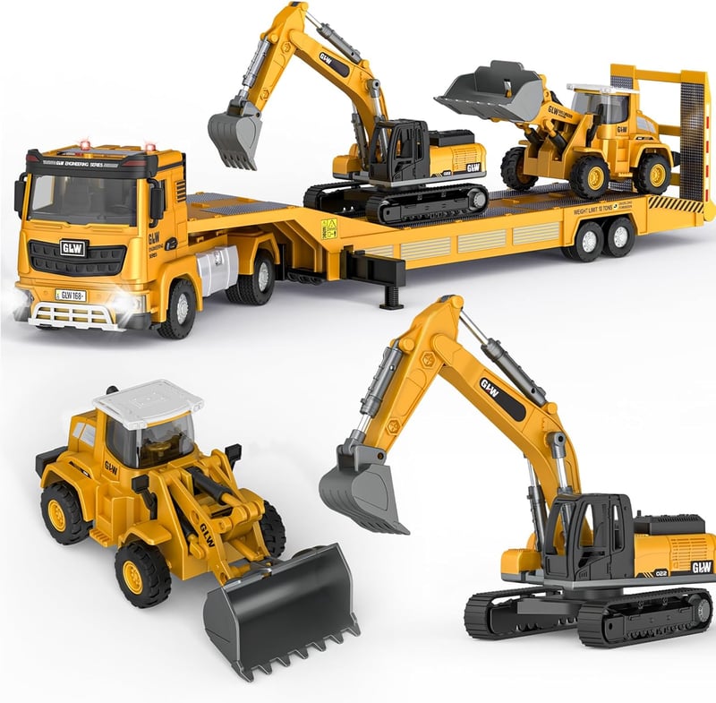Die-Cast Construction Toy Set for Kids Ages 3-7