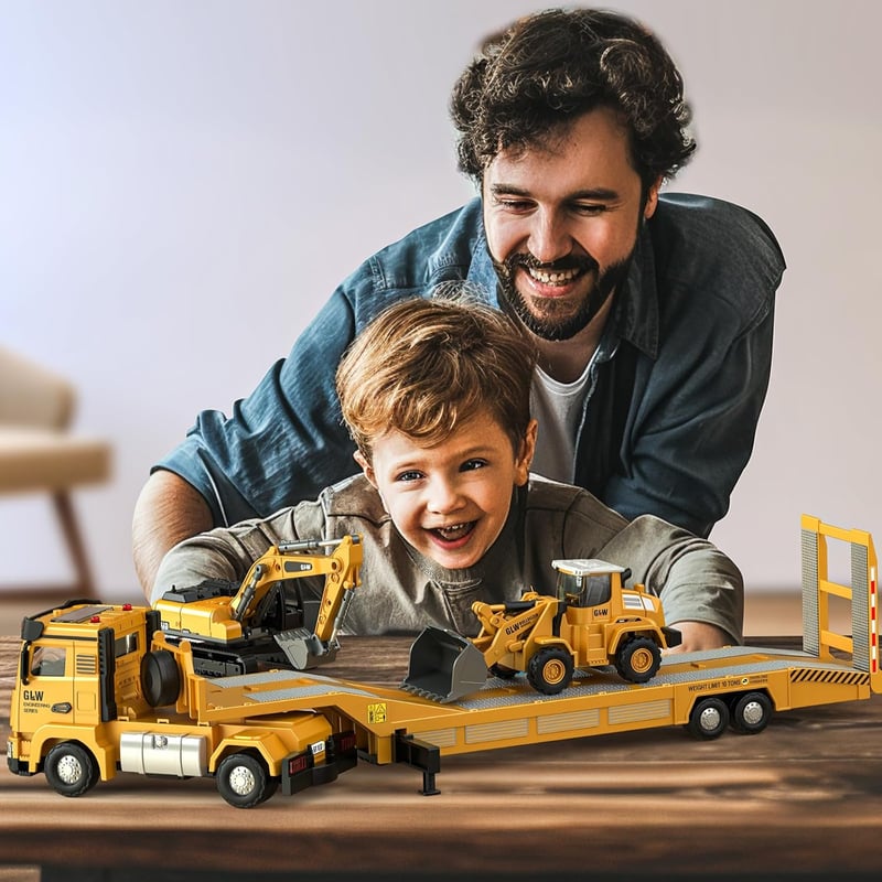 Die-Cast Construction Toy Set for Kids Ages 3-7