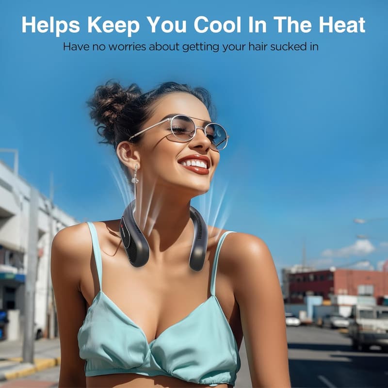 Portable Bladeless Neck Fan with 6000 mAh Battery